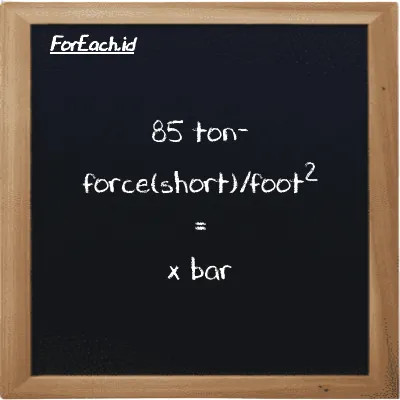 Example ton-force(short)/foot<sup>2</sup> to bar conversion (85 tf/ft<sup>2</sup> to bar)